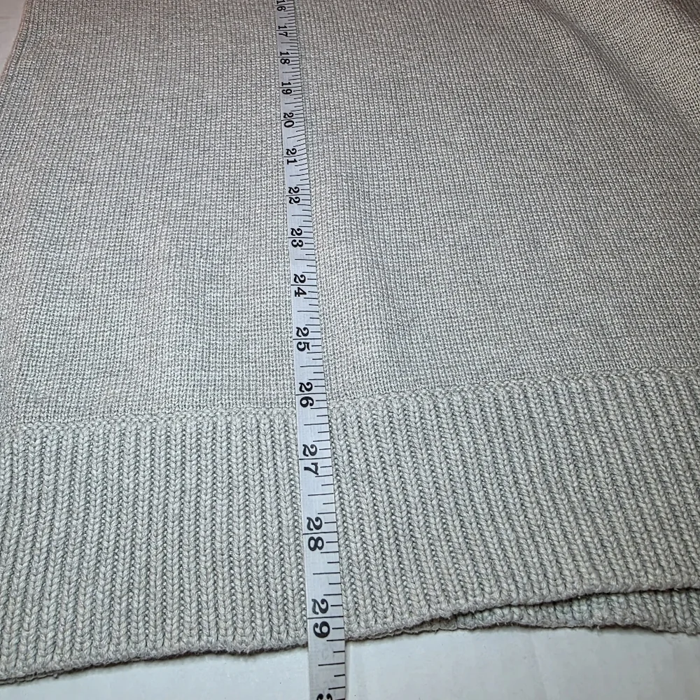 J.Crew Men’s Cotton Quarter-Zip Sweater – XL – Textured Knit Light Grey